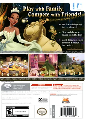 Disney The Princess and the Frog box cover back